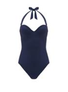 Matchesfashion.com Max Mara Beachwear - Kirsch Swimsuit - Womens - Navy