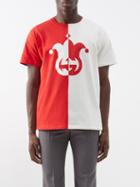 Gucci - Interlocking G And Jester-print Cotton T-shirt - Mens - Red White