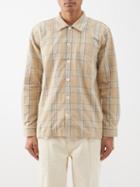 Sunflower - Spacey Checked Cotton Shirt - Mens - Khaki