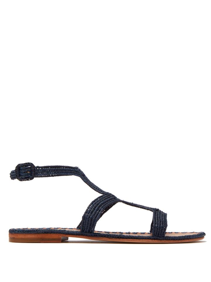 Carrie Forbes Hind Raffia T-bar Sandals