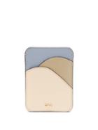 Matchesfashion.com Chlo - Walden Colour-blocked Grained Leather Cardholder - Womens - Beige Multi