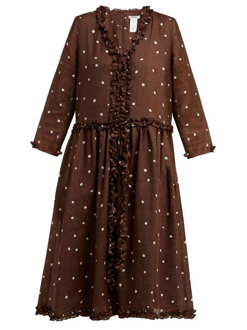 Matchesfashion.com S Max Mara - Gianni Dress - Womens - Brown White