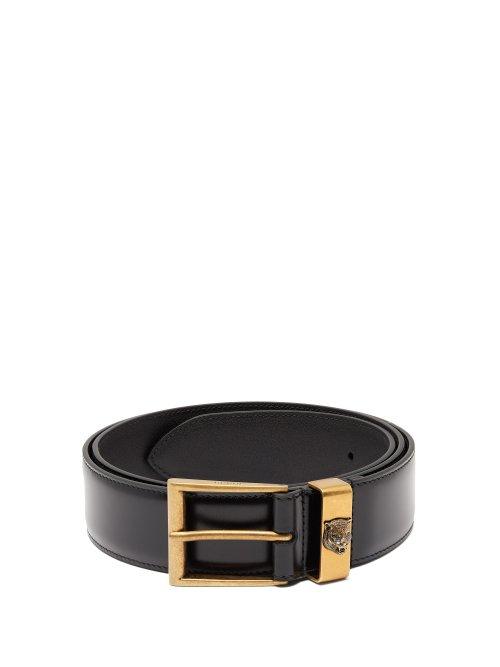 Matchesfashion.com Gucci - Tiger Embossed Leather Belt - Mens - Black
