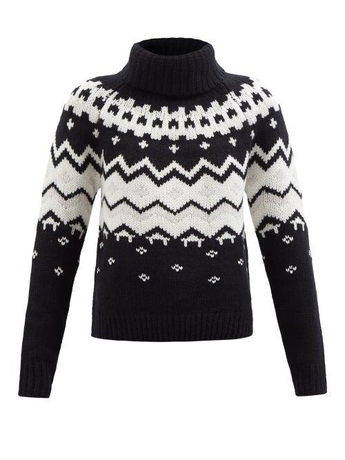 Bogner - Sophi Roll-neck Fair Isle Cashmere Sweater - Womens - Black Multi