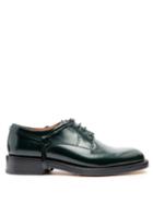 Matchesfashion.com Lanvin - Stirrup Effect Leather Derby Shoes - Mens - Green