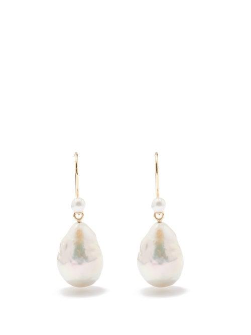 Mizuki - Pearl & 14kt Gold Drop Earrings - Womens - Pearl