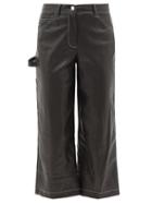 Staud - Domino Faux-leather Cropped Trousers - Womens - Black