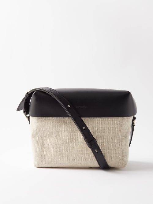 Jil Sander - Leather And Canvas Cross-body Bag - Mens - Beige