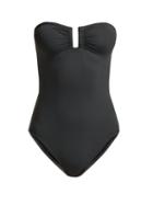 Matchesfashion.com Eres - Les Essentiels Cassiope Bandeau Swimsuit - Womens - Dark Grey