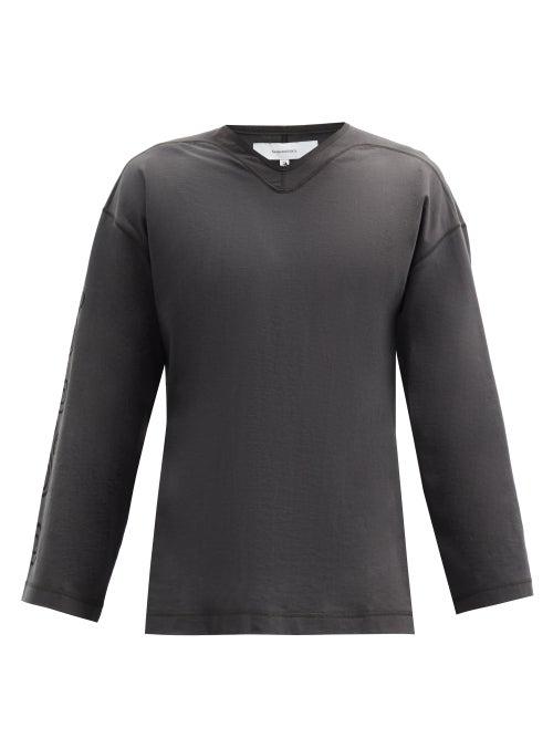 Matchesfashion.com Sasquatchfabrix - Swirl-print Cotton-jersey Long-sleeved T-shirt - Mens - Black