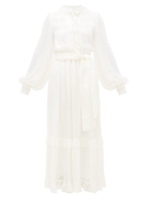 Matchesfashion.com Etro - Pamela Balloon-sleeve Silk-chiffon Gown - Womens - White