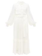 Matchesfashion.com Etro - Pamela Balloon-sleeve Silk-chiffon Gown - Womens - White