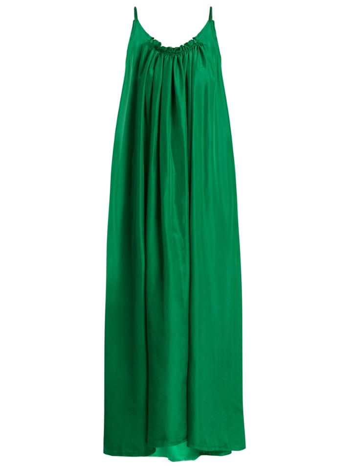 Loup Charmant Gather Scoop-back Silk-georgette Dress