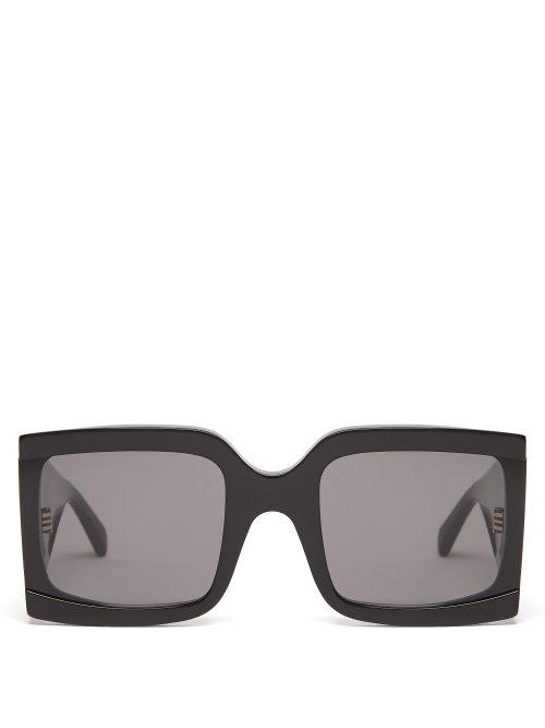 Matchesfashion.com Celine Eyewear - Wide Arm Square Acetate Sunglasses - Womens - Black