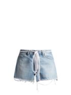 Off-white Raw-edge Denim Shorts