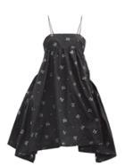 Matchesfashion.com Cecilie Bahnsen - Lisbeth Floral-embroidered Taffeta Dress - Womens - Black Multi