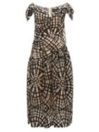 Matchesfashion.com Simone Rocha - Web Pattern Draped Tulle Dress - Womens - Black Multi