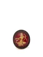 Matchesfashion.com Francesca Villa - Relic 18kt Gold And Crystal Ring - Womens - Red