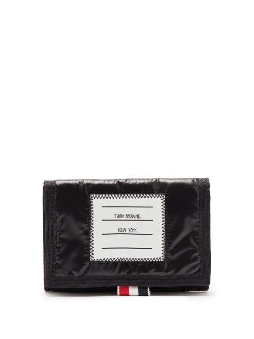 Matchesfashion.com Thom Browne - Logo-appliqu Velcro Bi-fold Wallet - Mens - Black