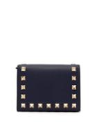 Matchesfashion.com Valentino - Rockstud Leather Wallet - Womens - Navy