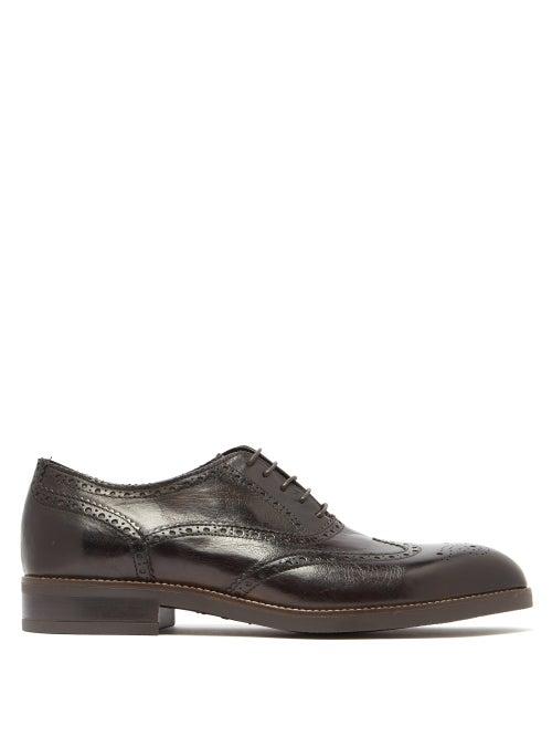 Matchesfashion.com Paul Smith - Fremont Grained-leather Brogues - Mens - Dark Brown