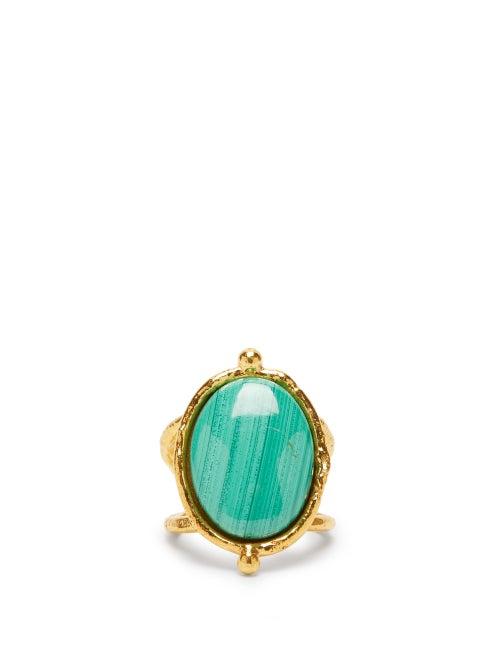 Matchesfashion.com Sylvia Toledano - Malachite Gold-plated Ring - Womens - Gold