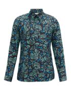 Matchesfashion.com Givenchy - Thistle-print Silk Shirt - Mens - Black