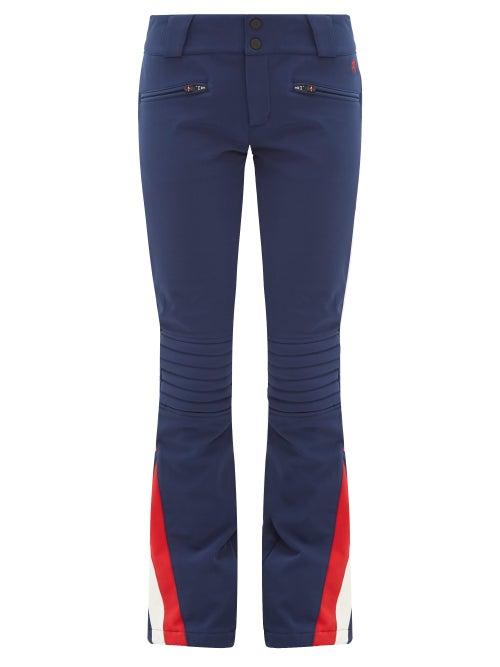 Matchesfashion.com Perfect Moment - Chevron Panel Flared Ski Trousers - Womens - Navy