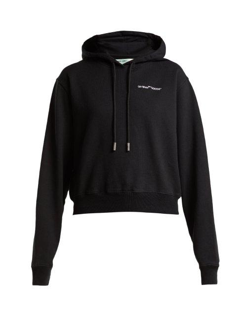 Matchesfashion.com Off-white - Logo Embroidered Hooded Sweatshirt - Womens - Black