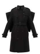 Burberry - Panelled Cashmere-blend Trench Coat - Womens - Black