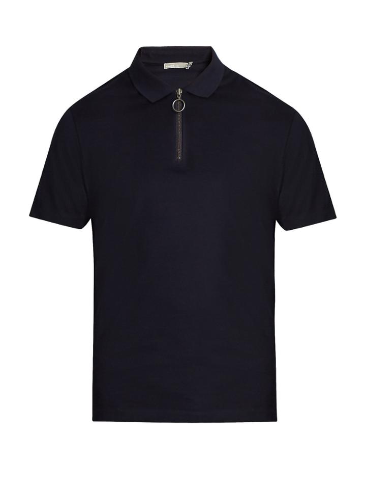 Vince Zip-detail Cotton-piqu Polo-shirt