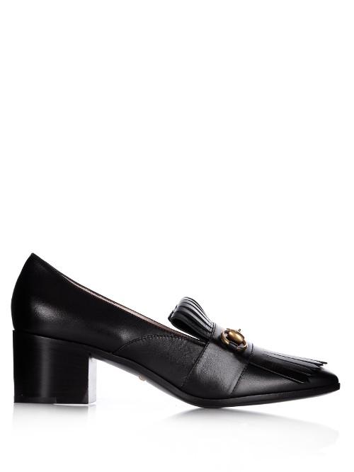 Gucci Polly Fringed Leather Loafers