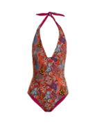 Matchesfashion.com Etro - Abstract Floral Print Swimsuit - Womens - Pink Multi
