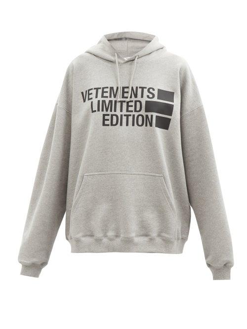 Vetements - Limited Edition Logo Oversized Hooded Sweatshirt - Womens - Grey