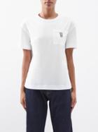 Brunello Cucinelli - Monili-trim Cotton-jersey T-shirt - Womens - White