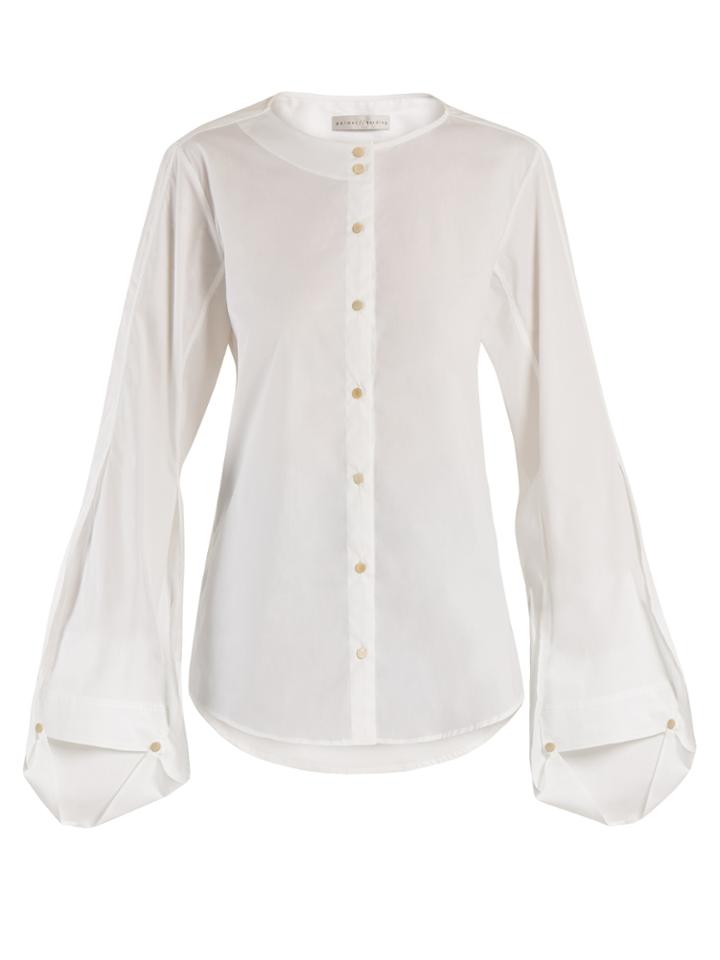 Palmer/harding Balloon-sleeved Cotton-blend Shirt