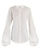 Palmer/harding Balloon-sleeved Cotton-blend Shirt