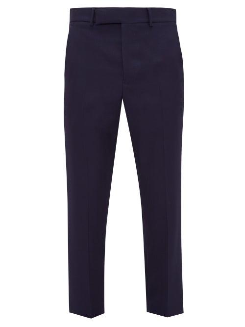 Matchesfashion.com Haider Ackermann - Miles Slim Leg Wool Crepe Trousers - Mens - Blue