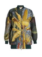 Adam Lippes Eden-print Jacquard Bomber Jacket