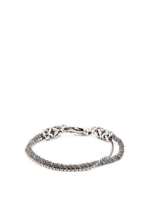 Matchesfashion.com Emanuele Bicocchi - Double Chain Sterling Silver Bracelet - Mens - Silver