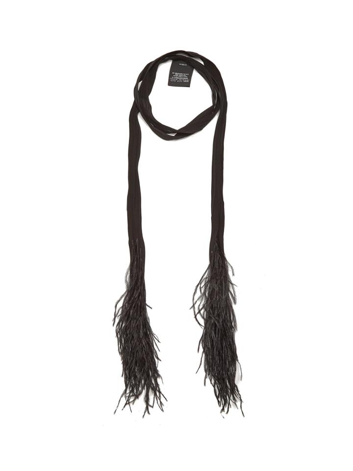Saint Laurent Silk And Feather Thin Scarf