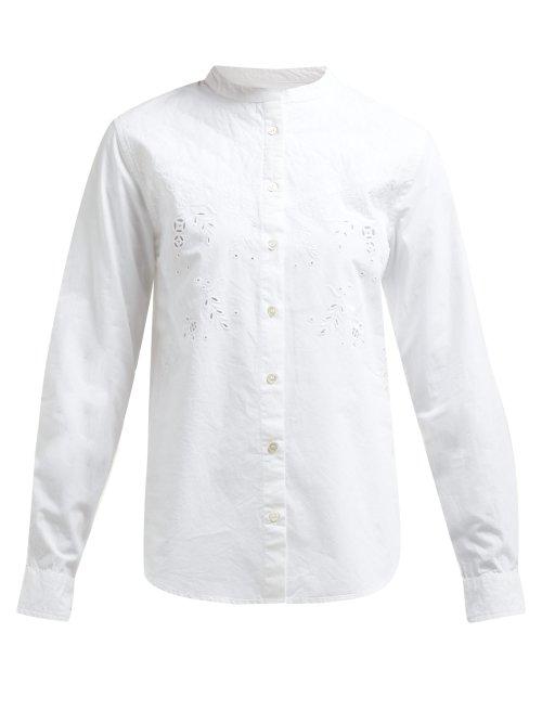 Matchesfashion.com Isabel Marant Toile - Willo Embroidered Cotton Shirt - Womens - White