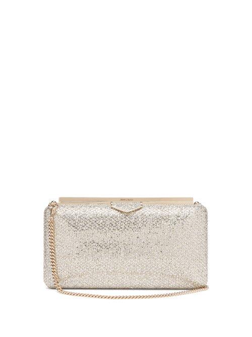 Matchesfashion.com Jimmy Choo - Ellipse Glittered Clutch - Womens - Silver