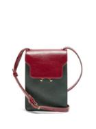 Ladies Bags Marni - Trunk Vertical Mini Leather Cross-body Bag - Womens - Green Multi