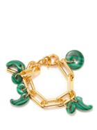 Timeless Pearly - Malachite & Gold-plated Charm Bracelet - Womens - Green Gold