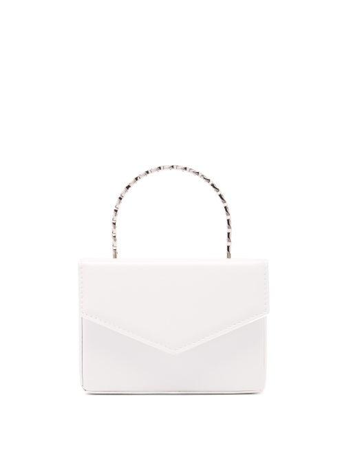 Matchesfashion.com Amina Muaddi - Pernille Crystal-handle Mini Leather Box Bag - Womens - White