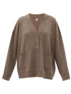 Matchesfashion.com Totme - Langre Pointelle Cashmere-blend Cardigan - Womens - Grey