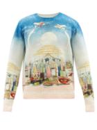 Casablanca - Skyline-print Merino-blend Sweater - Mens - Blue Multi