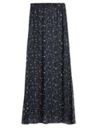 Adriana Degreas Constellation-print Silk-georgette Skirt