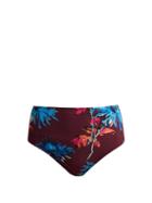 Matchesfashion.com Diane Von Furstenberg - Floral High Waisted Bikini Bottoms - Womens - Burgundy Multi
